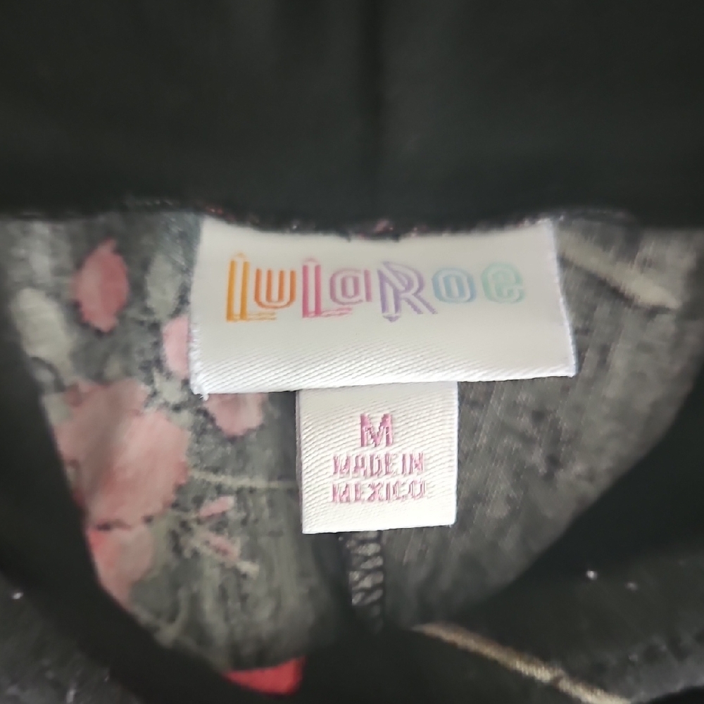 LuLaRoe Black and Pink Floral Hoodie